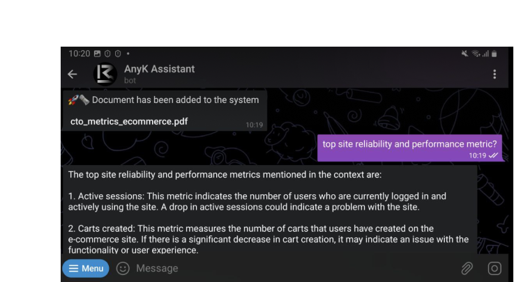 AnyK Assistant giúp phân tích, tổng hợp, tối ưu câu trả lời dựa trên dữ liệu bạn cung cấp